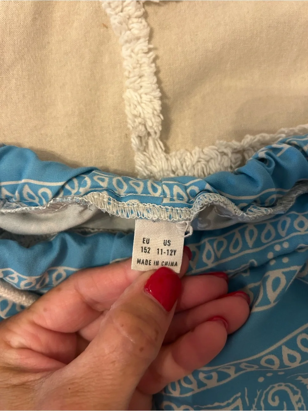 Boys Blue Bandana Print Swim Trunks